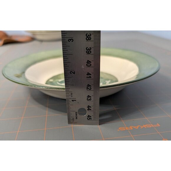 Colonial Homestead By Royal Rim Soup Bowl Green White 8 3/8 in. - Picture 4 of 7